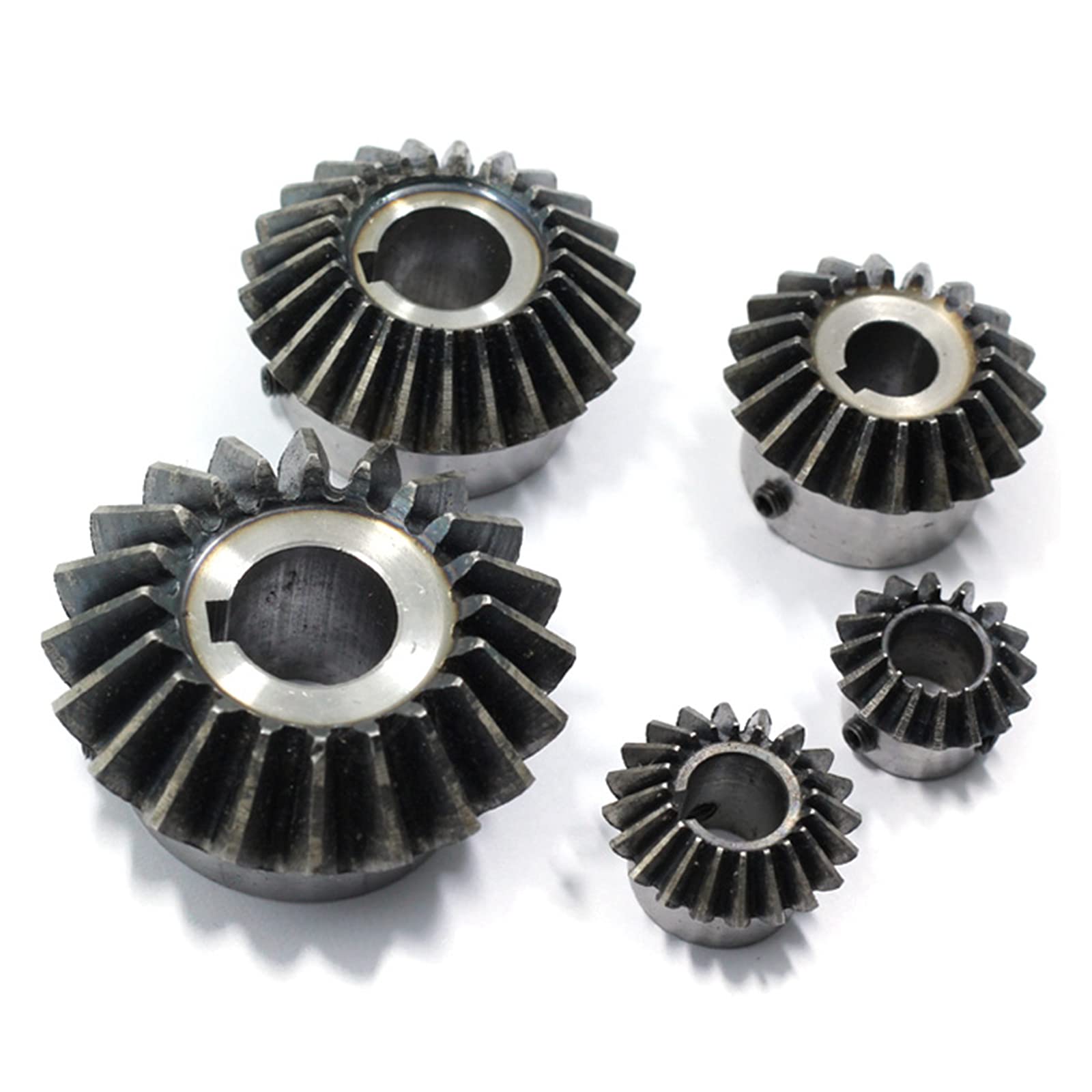 2 Pcs Kegelrad 2 Modulus 20 Zähne Innenlochdurchmesser 8-20mm Zahnrad 90 Grad Eingriffswinkel Stahl Gears Schraubloch M5