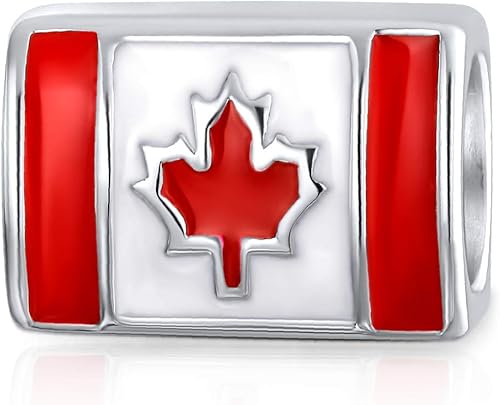 Miniatura 2 de Personalizado Canadiense Vacaciones Turismo Viaje Cuelga Canadá Hoja De Arce Charm Para Mujeres Adolescentes Oxidado .925 Plata Para Pulsera Europea
