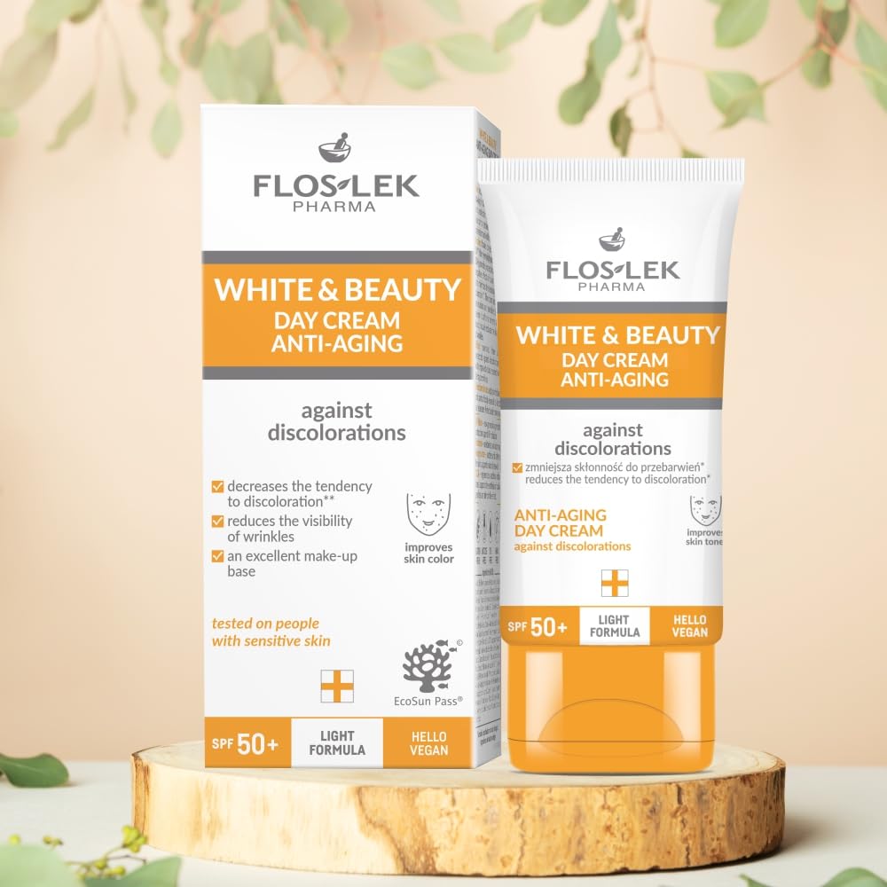 FLOSLEK WHITE & BEAUTY Anti Aging Protecting Day Cream with SPF 50, 50 ml (Pack of 1) - Image 2