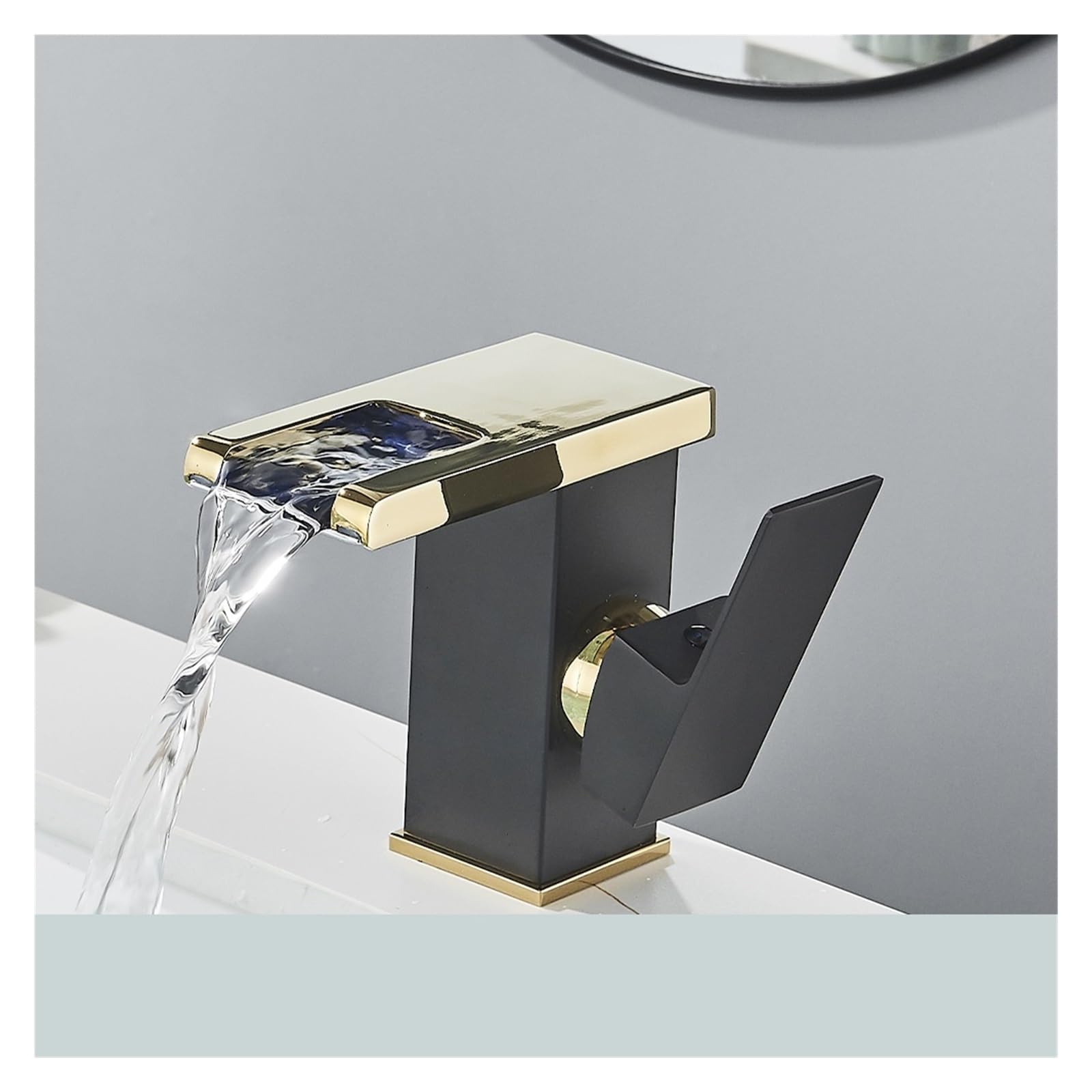 Robinet de lavabo LED changé selon la température mitigeur hydroélectrique Noir