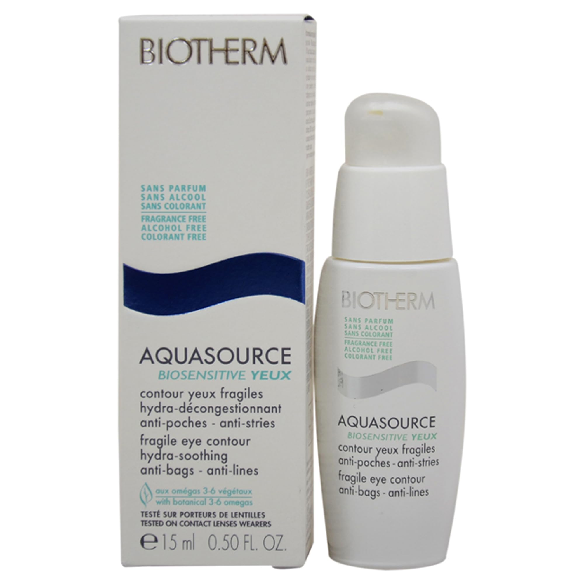 Biotherm Aqua Source Bio Sensitive Yeux Fragile Eye Contour Cream for Unisex, 0.5 Ounce