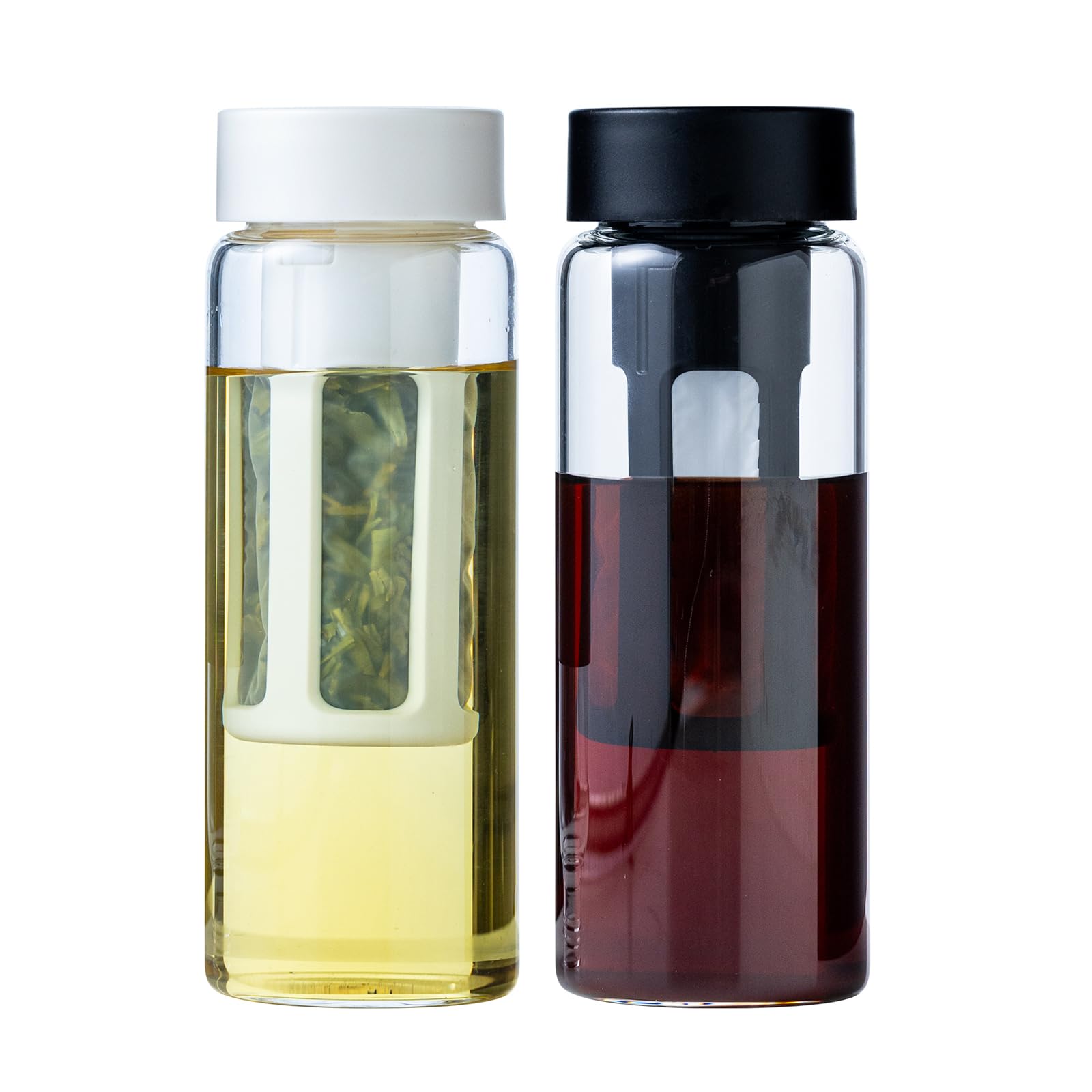 19oz Cold Brew Bottle, Cold Brew Maker with Removable Filter, BPA - Free Portable Cold Brew Tea Bottle for Iced Tea, Cold Brew &amp; Fruit Infusion (Black+White)