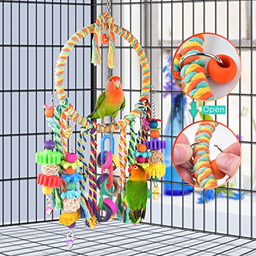 Katumo Bird Toys, Bird Swing Toy Bird Perch With Colorful Chewing Toys, Suitable For Lovebirds, Finches, Parakeets, Budgerigars, Conure Ect Small Birds #TOP4