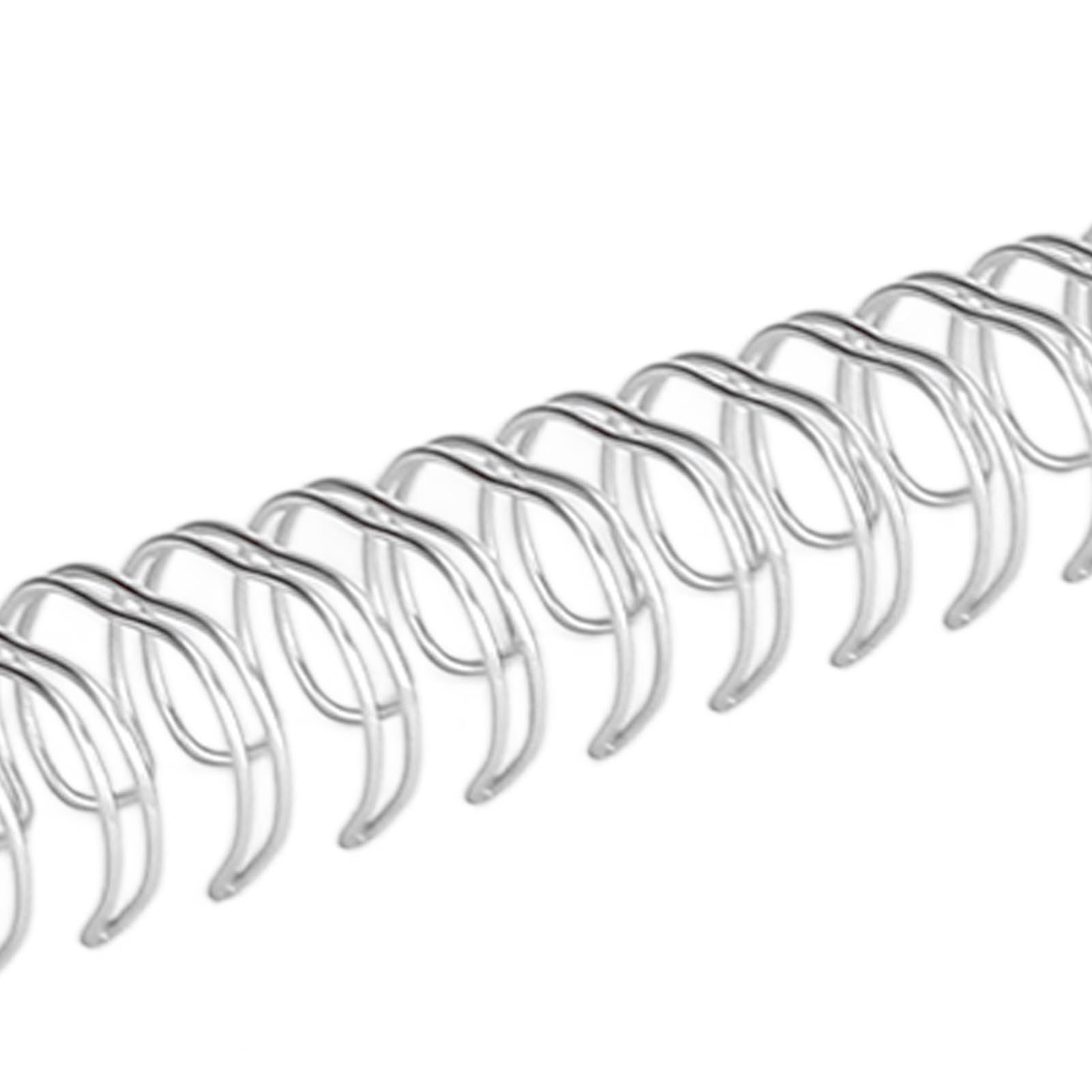 Spiralbindungsspulen, Doppeldraht-Binderücken, 34 Schlaufen, Teilung 3:1, A4-Papier, 120 Blatt Kapazität, 14,3 mm Durchmesser, 100-teiliges Set zum Organisieren von Dokumenten, (Silber)