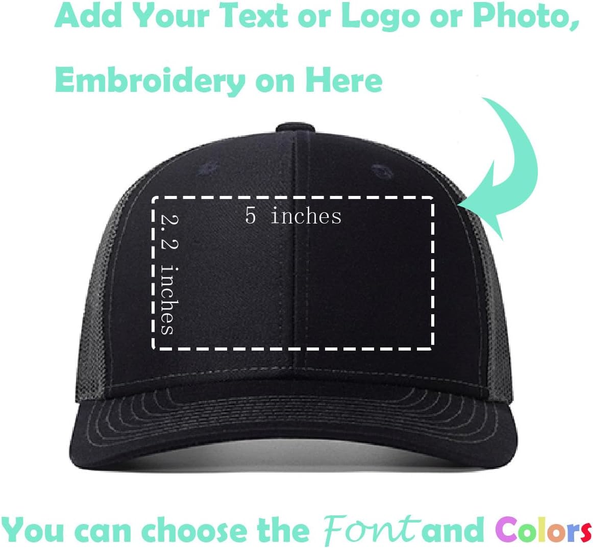 Vupouma® Custom Trucker Hat Add Your Own Text or Logo | Personalized Trucker Cap | Embroidered Baseball Hat for Men Women - Image 4