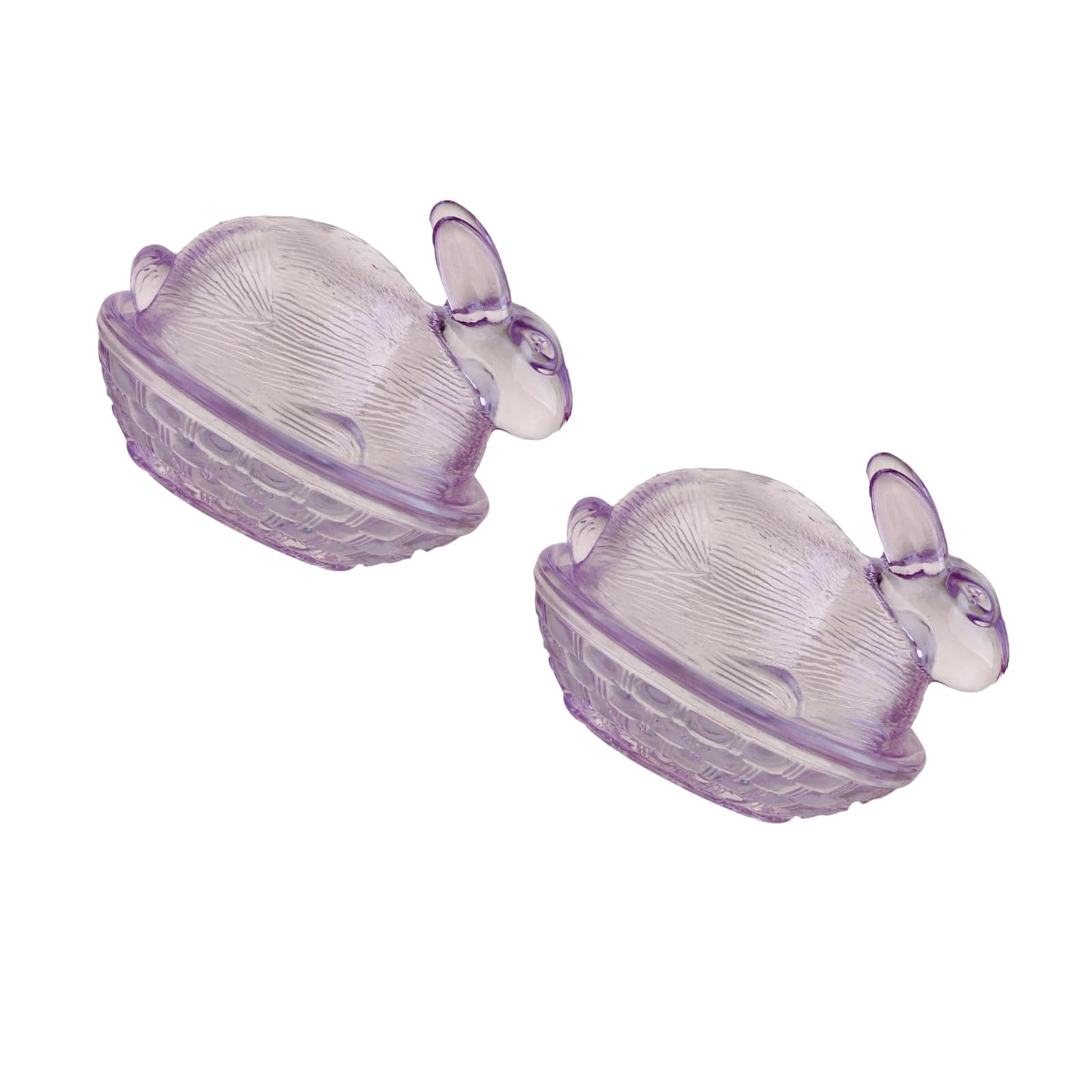 Sbshiouu Purple Stylish Rabbits Themed Glass Canister Suitable For Storing Snacks Nut Household Candy Dispenser Bowl With Lid Dry Fruit Planner