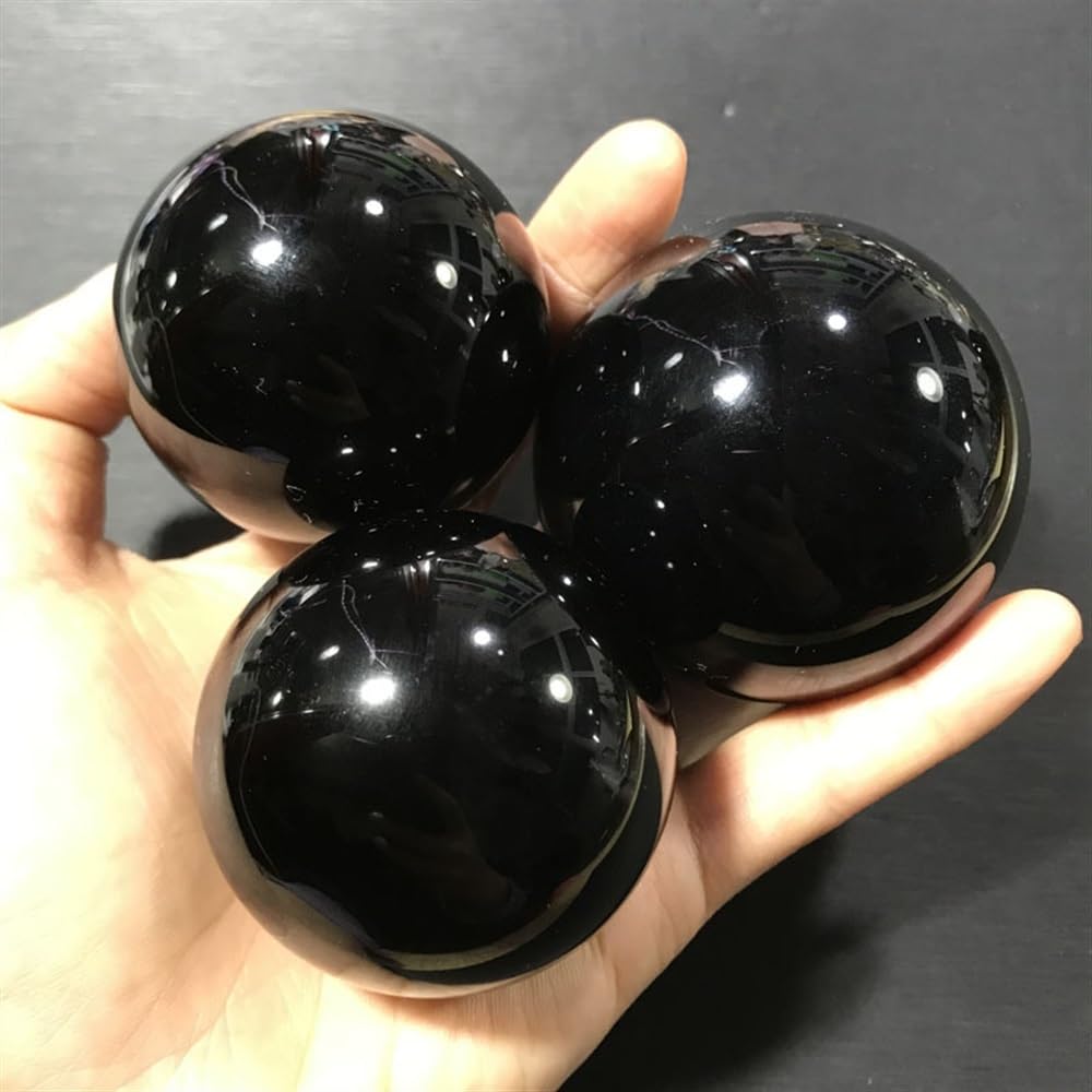 SSOPTMCB Black Obsidian Sphere Large Crystal Ball Stone Gemstone Home Decor Ornaments (Size : 8cm) Gemstone Stone