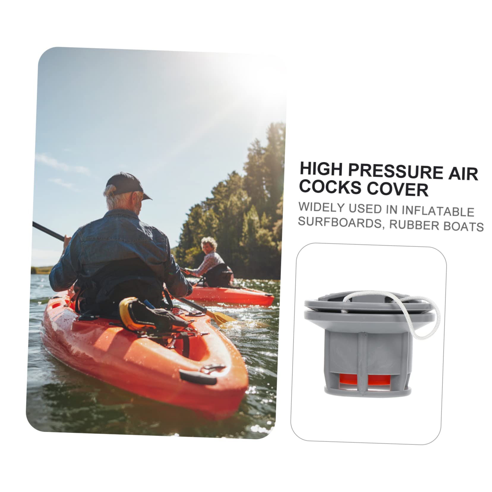 ifundom Valvola Dell'aria Del Kayak Gonfiabile Valvole Barca Sostituzione Accessori Per Barche Gonfiabili Adattatore Pompa Aria Pratica Grey Protezione Ambientale in Pvc