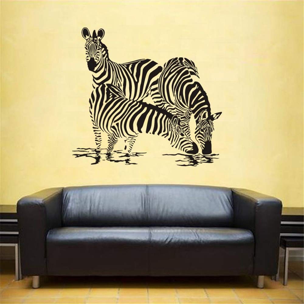 Zebra Wall Sticker Zebre Decal Cebra Posters Vinyl Wall Art Decals Pegatina Decal Decor Mural Wild Animal Sticker Gray 58x62cm