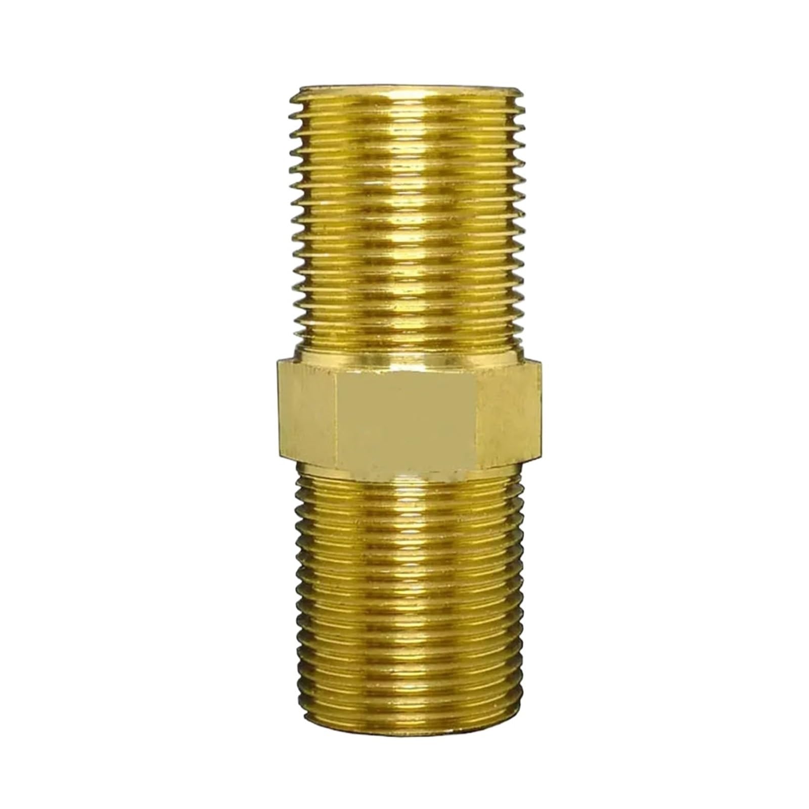 EAMOM Lengthen Brass Pipe Hex Nipple Fitting Quick Coupler Adapter 1/4 3/4 1 BSP Male To Male Thread Extension Water Oil Gas Connector(DN20 L-95mm 150g)