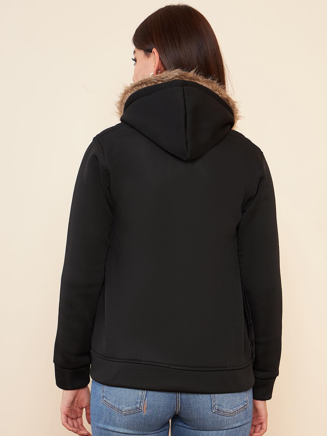 Pivl Women's Fleece Winter hooded Jacket_BLACK_L 2