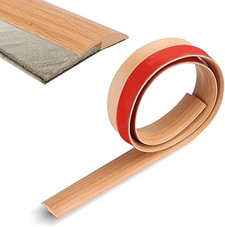 1M PVC Carpet Tack Strip Self -Sticking, Carpet Edge Protector, Floor Transition Strip, Peel and Stick Carpet Tiles for The Threshold Floor With Carpets, Transition Height Is Less Than 5mm (Yellow wood grain)