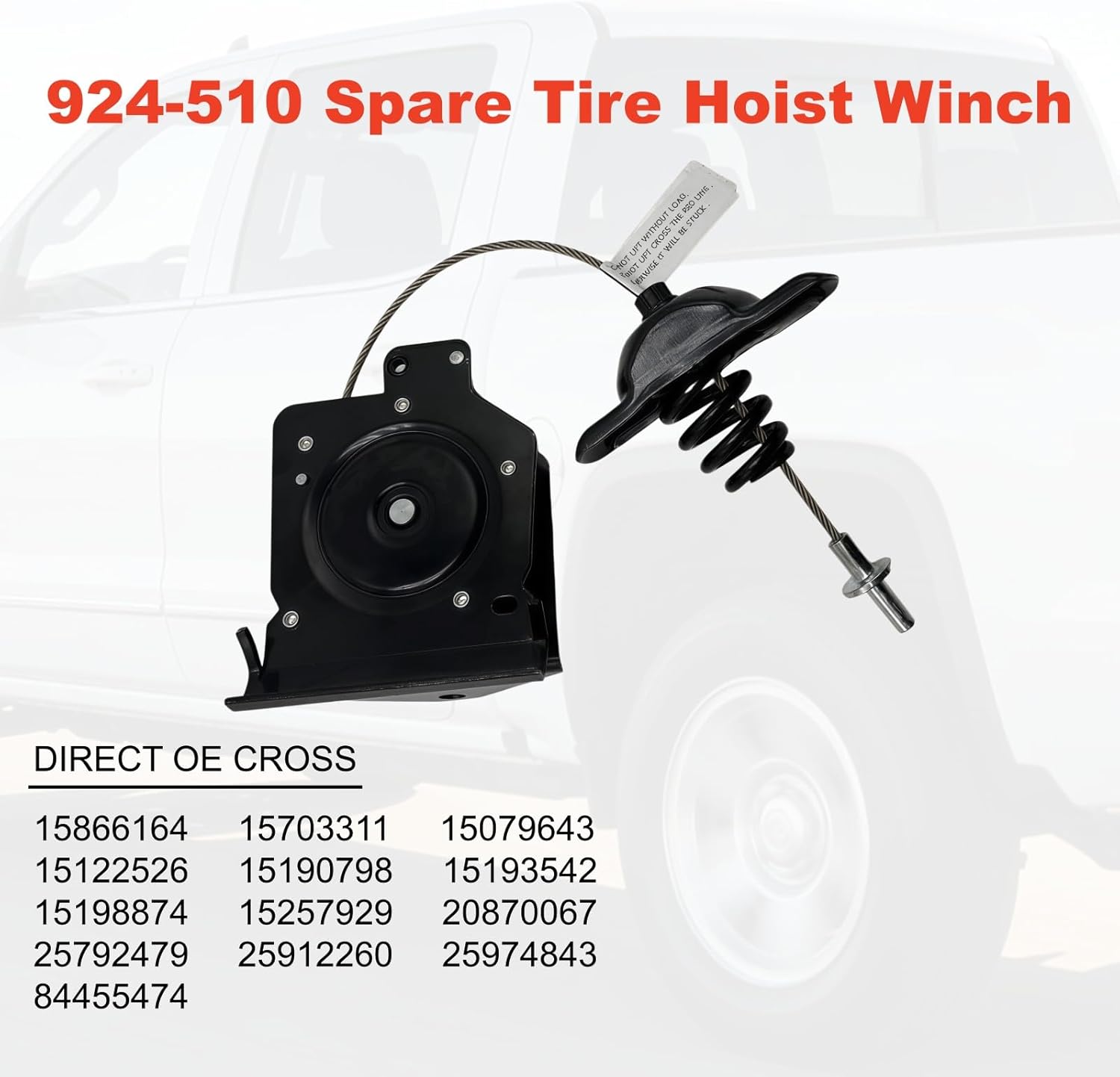 Yilann 924-510 Spare Tire Hoist Winch Carrier Assembly - Compatible with 1999-2018 Chevy Silverado/GMC Sierra 1500/2500/3500, 5/6 Lug Only, Replaces 924510 20870067 15703311 15866164