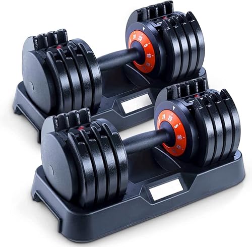 Fitness Tech Mancuerna Regulables de 5KG A 25KG - Unidad Comodo Cambio de Peso Entrenamiento Cover