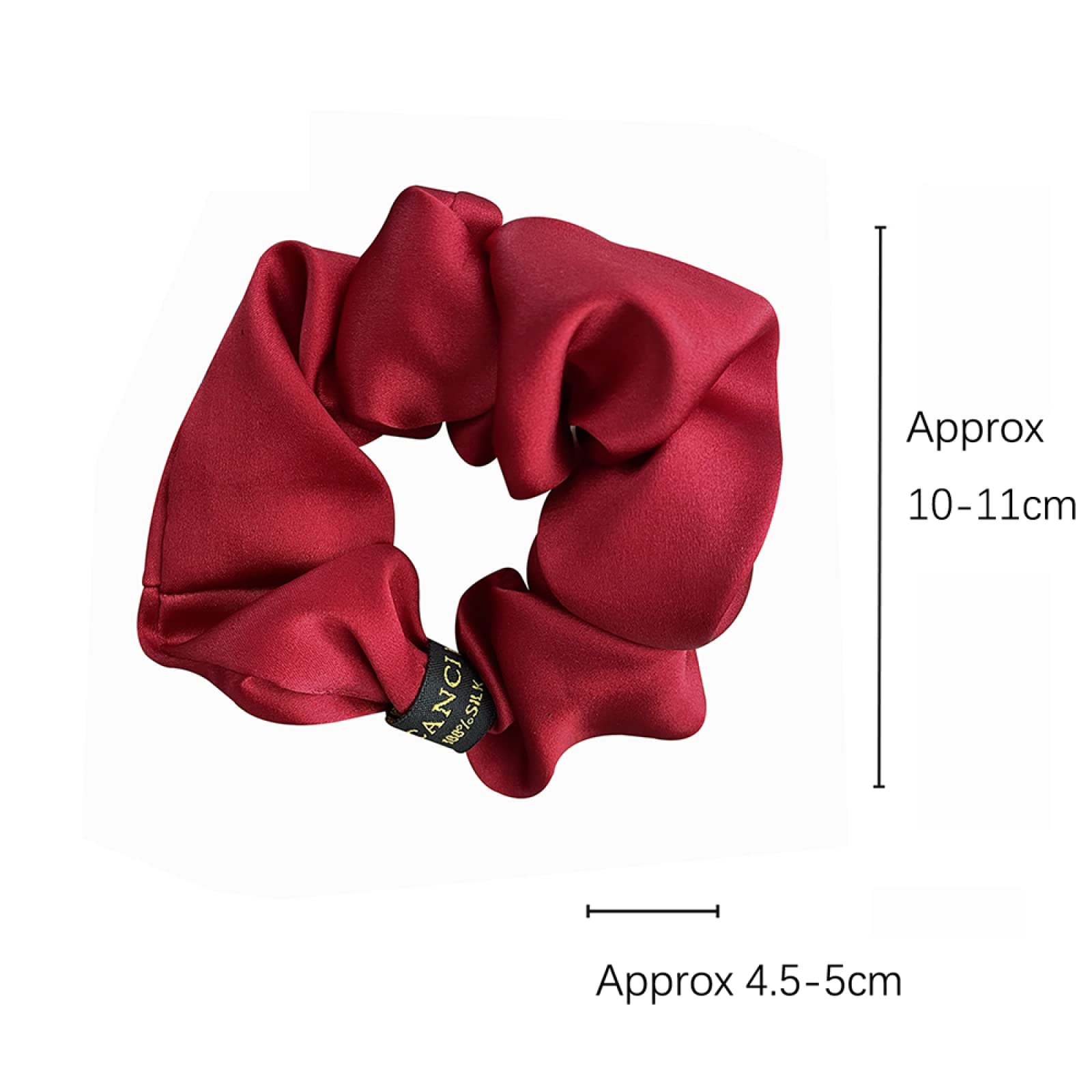 Czysty jedwab morwy duże Scrunchies 4.5CM liny opaski do włosów krawaty Gum gumki gumki do kucyków dla kobiet dziewczyn 16 Momme, (5cm) ((4.5cm))