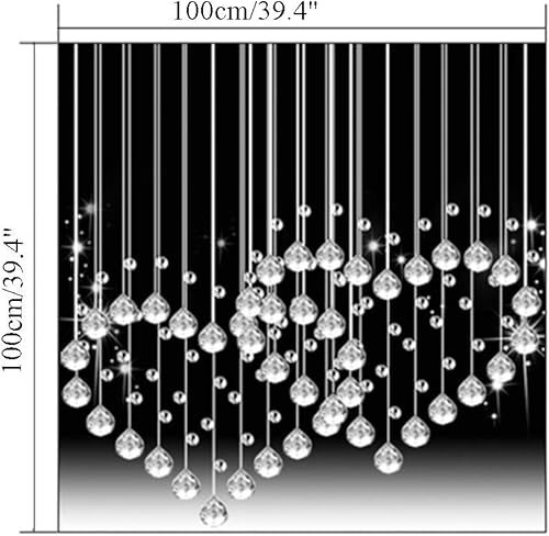 Miniatura 2 de OKUOKA Cortinas de puerta con cuentas de 50 hebras para puertas, cortina de cuentas de cristales para separadores de habitación, diseño en forma de
