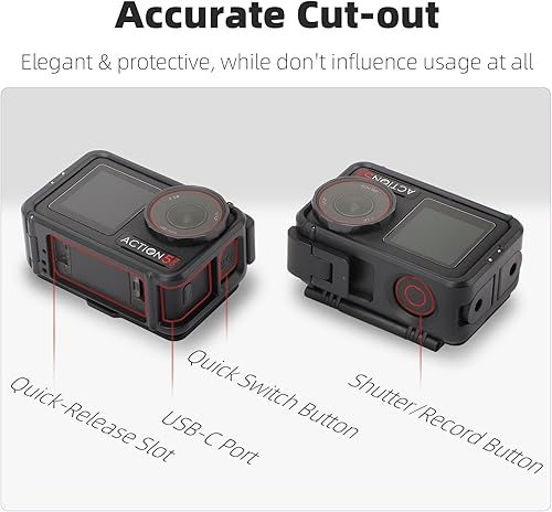 Miniatura 7 de Carcasa para DJI Osmo 5 Pro Action 4 Action 3, accesorios de cámara, marco protector de jaula de conejo con placa de protección contra caídas