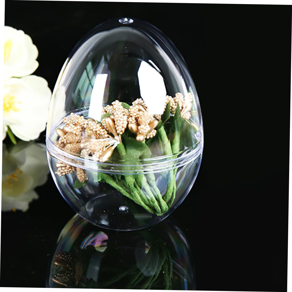5 Pezzi Uova Trasparenti Riempibili per Palline Plastiche Decorative Durable e Riutilizzabili per Pasquali Decorazioni per Feste e Caccia Uova