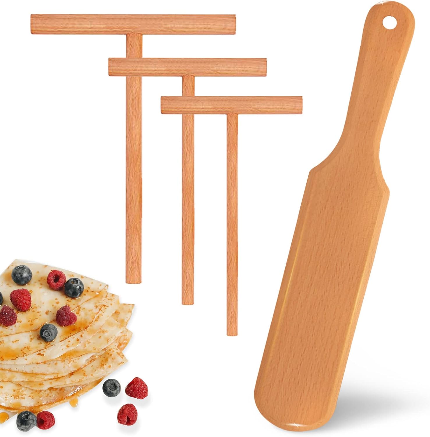 Crepe Spreader and Crepe Spatula Turner Set,Convenient
