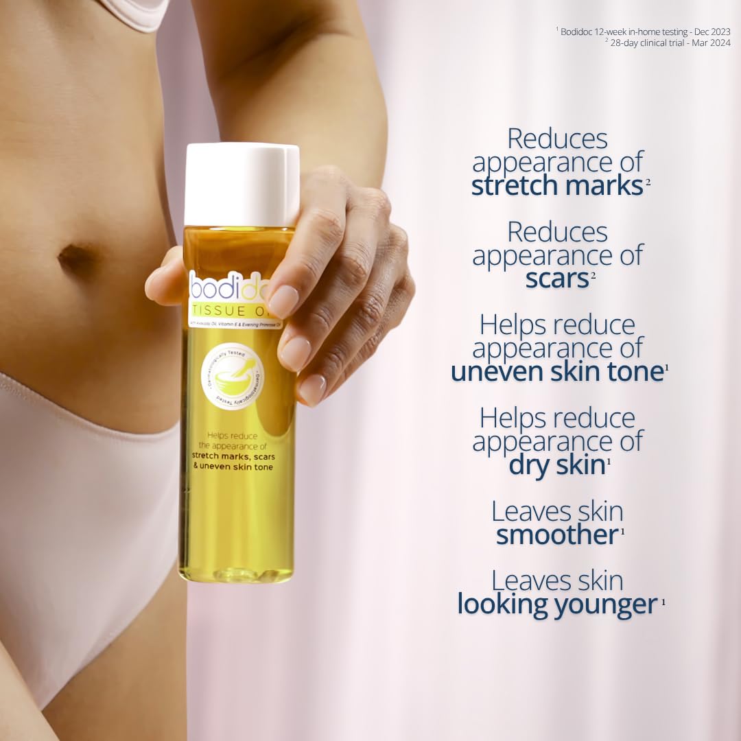 glutathione stretch marks Bodidoc Tissue Oil 200ml, Reduces Appearance Of Stretch Marks, Scars &  Uneven Skin Tone, Dermatologically tested : Amazon.co.za: Beauty