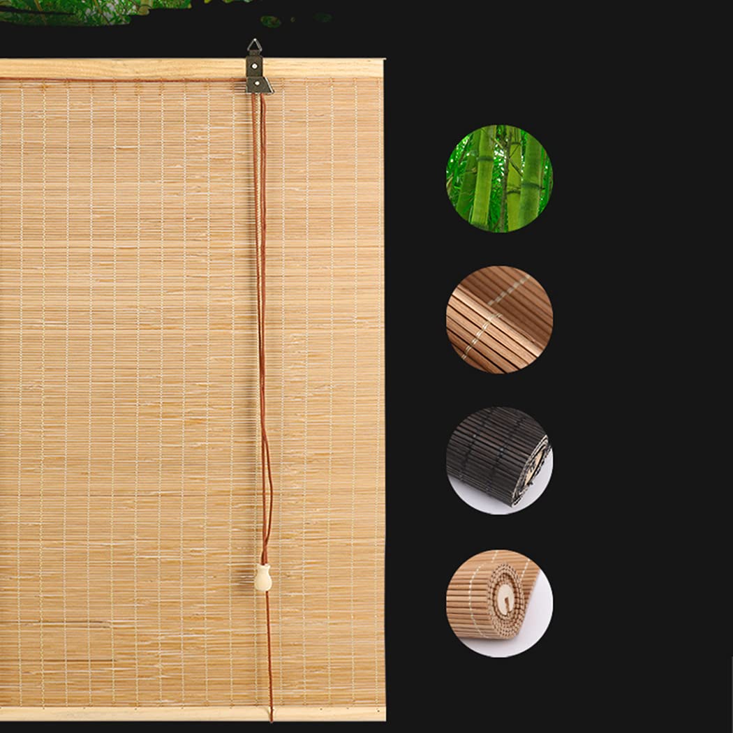 Store Enrouleur en Bambou Taux de Shading 65% Stores À Rouleaux Romains Rideau filtrant la lumière Stores Venitien Volets Protection de la Vie privée (100 x 240 cm)