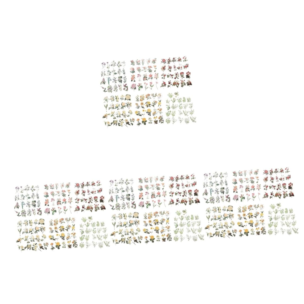 TEHAUX 24paquetes Pegatinas Decorativas De Plantas Para Scrapbooking Adornos Stickers Multiusos Para Álbumes y Manualidades