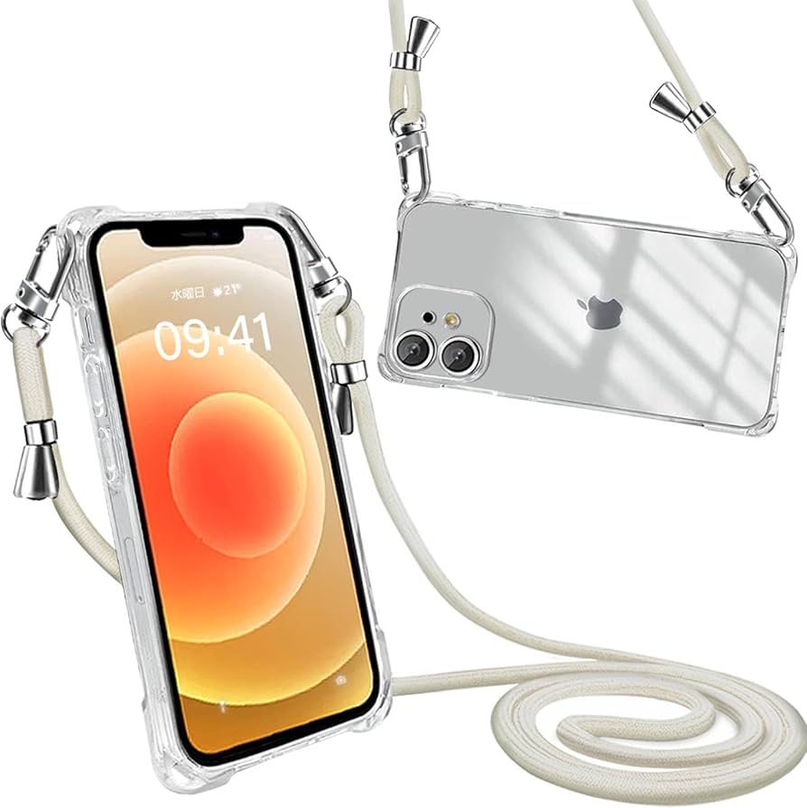 Amazon.co.jp: Peipeizi iPhone 12 ケース ショルダー クリア 肩掛け