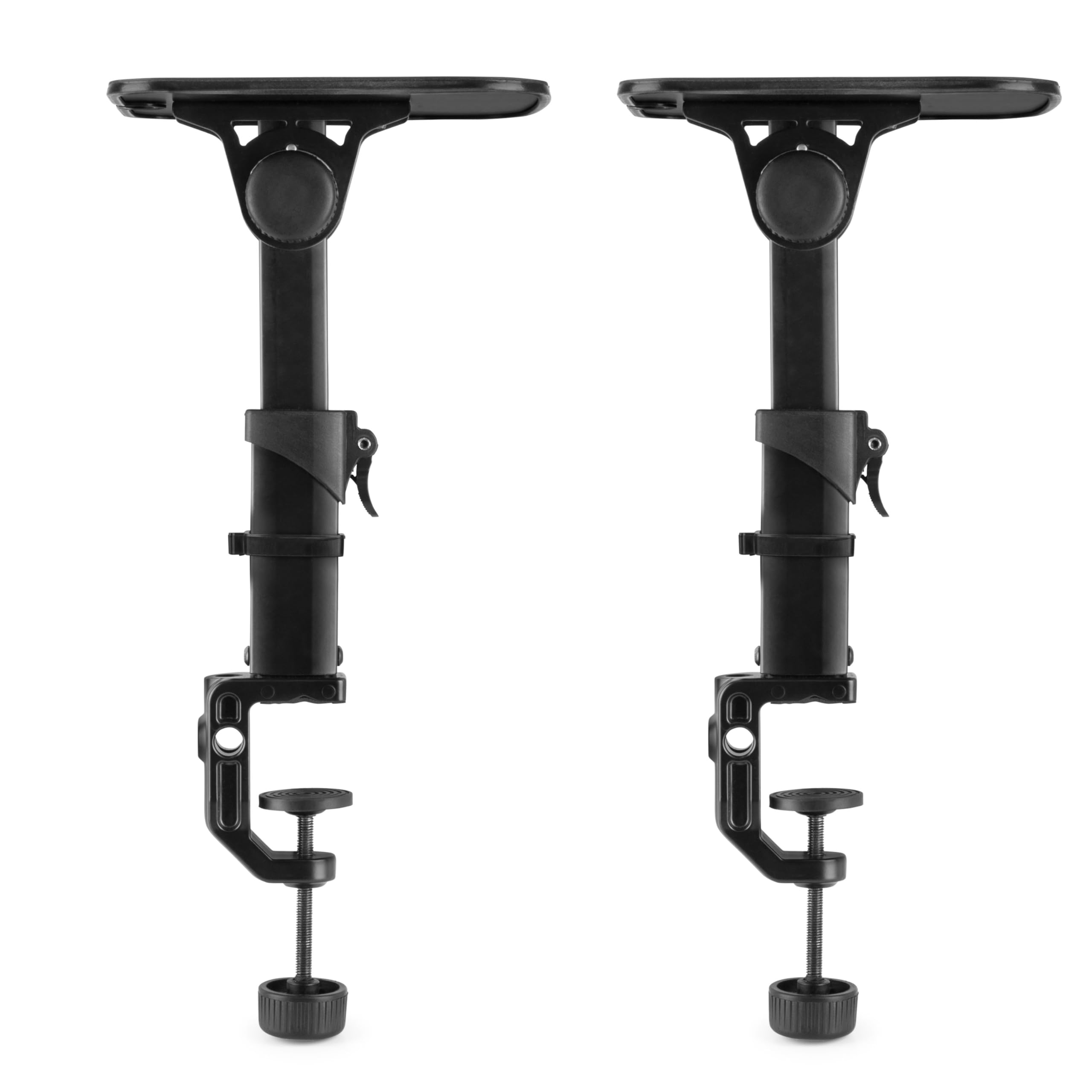 VONYX SMS32 Supports Enceintes de Monitoring avec Crochet - Hauteur Réglable 23-29,5 cm, Enceinte 8'', Antidérapant, Charge Maxi 15kg, Idéal pour Optimiser la Projection du Son et de l'Écoute
