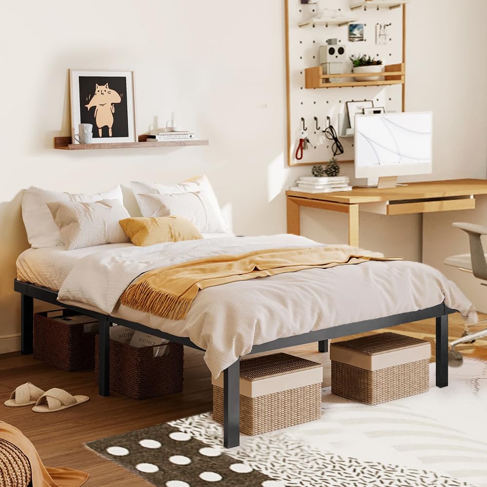 BOLLI - Sommier 140x190cm avec 7 Pieds | Lit avec Sommier à Lattes pour Adulte | 2x14 Lattes | Résistant et Confortable | Montage Rapide et Facile (Sommier 140x190-7pieds)