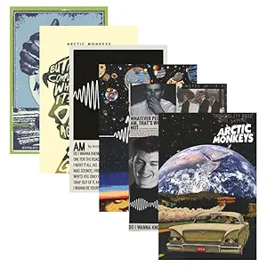SAW Arctic Monkey Aesthetic Posters Wall Art For Home Bedroom Living Room Office Student Wall Decor 8x12 inch (A4 Size) Set of 6