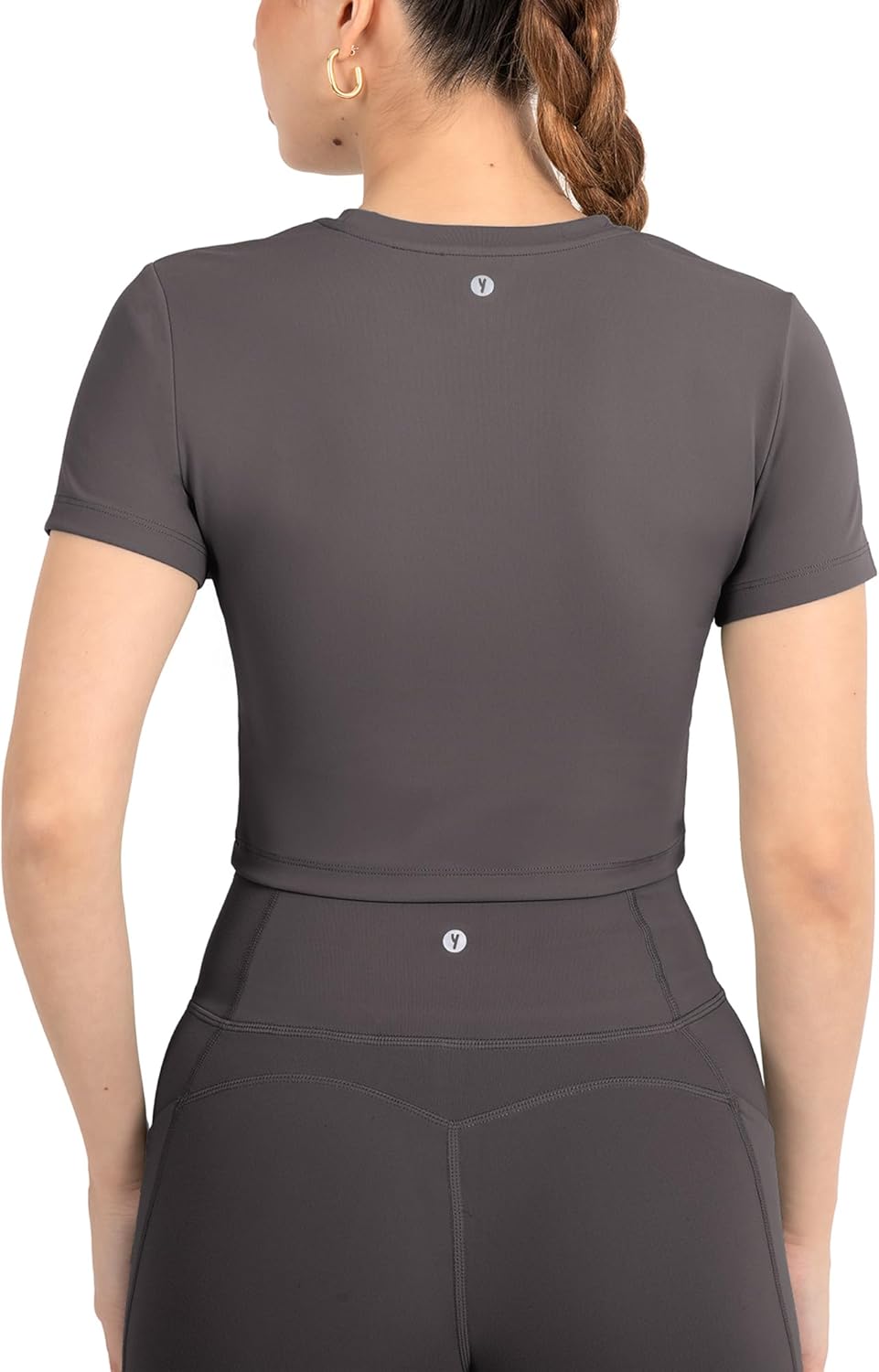 YITTY Active Women's Ultraluxe Essential Crop Tee, Athleisure, 4-Way-Stretch - Image 2