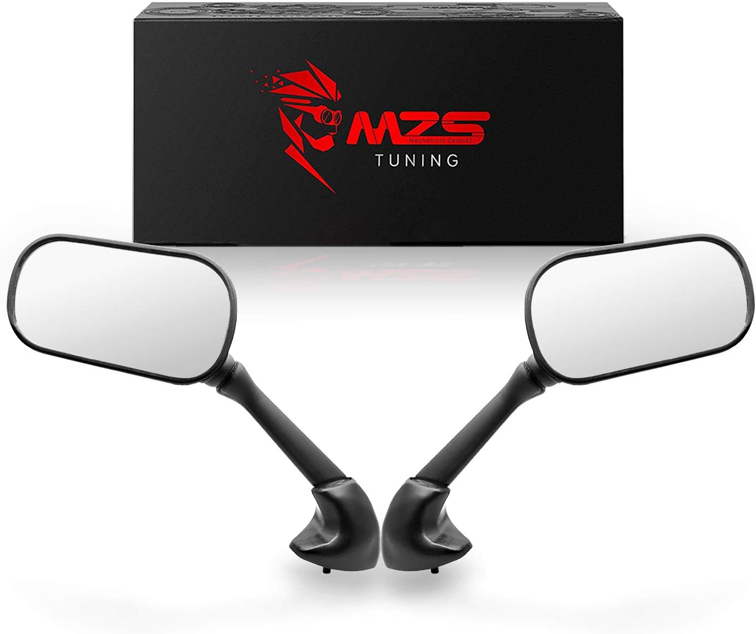 MZS Motorcycle Mirrors Racing Rear View Fairing Side Accessories Black Compatible with YZF R1 1998-2008 / YZF R6 1998-2007 / YZF R6S 2006-2008