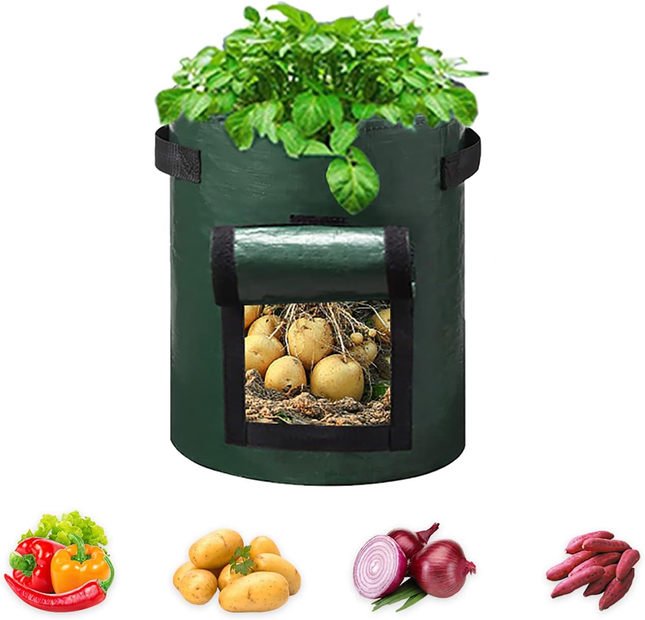 Amazon.com : UAMLVCN Grow Bags,1-Pack 7 Gallon Potato Growing Bags with ...