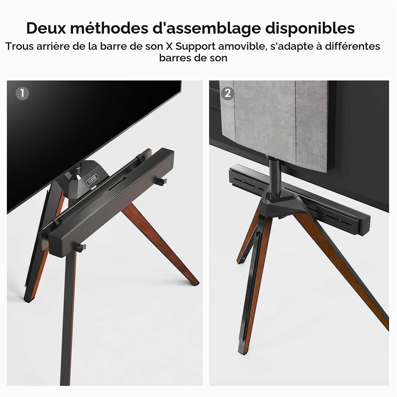 FITUEYES Support Barre de Son pour Série Picasso Capacité de Charge 6.5 kg pour Montage sous la TV avec Haut-Parleur Noir