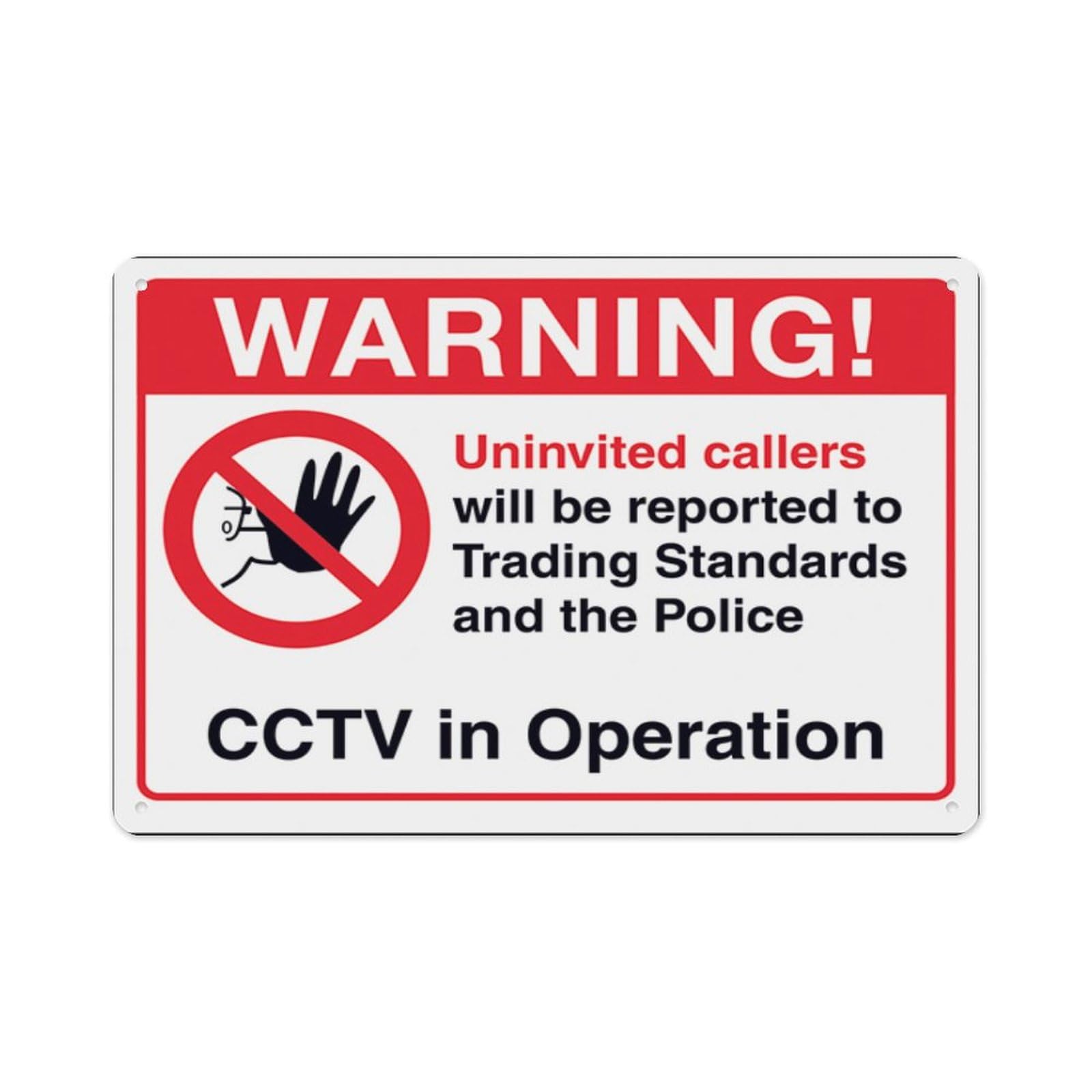 peiyeety Warning Uninvited Callers Will Be Reported...Cctv In Operation Aluminum Tin Warning Signs For Home Outdoor Garden 12X16 Inches