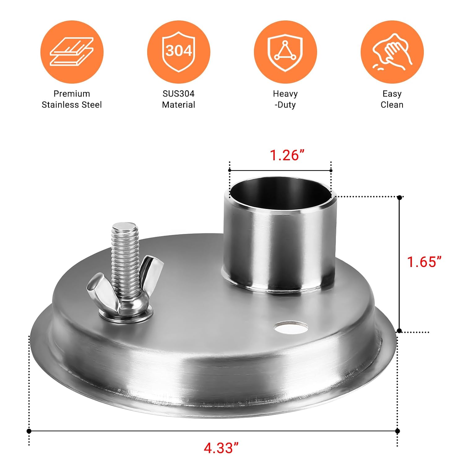 Universal Bowl Adaptor for WSM Smokey Mountain 14"/18"/22" Kettle | 304 Stainless Steel BBQ Smoker Temperature Fan Accessory, Grills and Smoker Controller Accessories, No Drilling Required