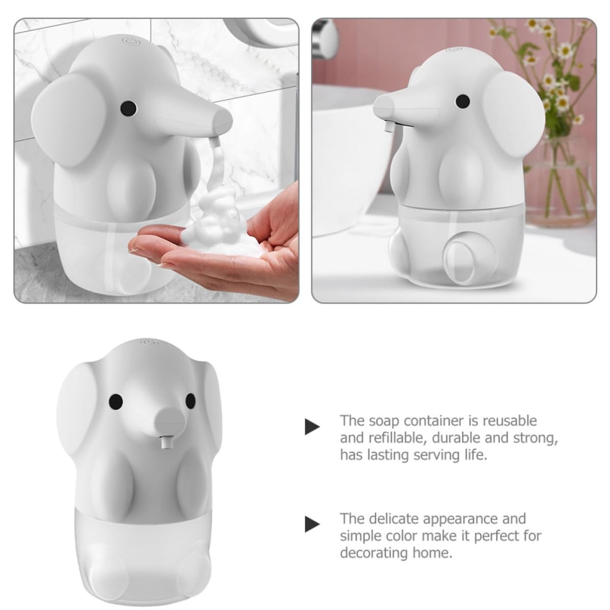 Dispensador Automático de Jabón 250ml, Abs y PP, para Baño