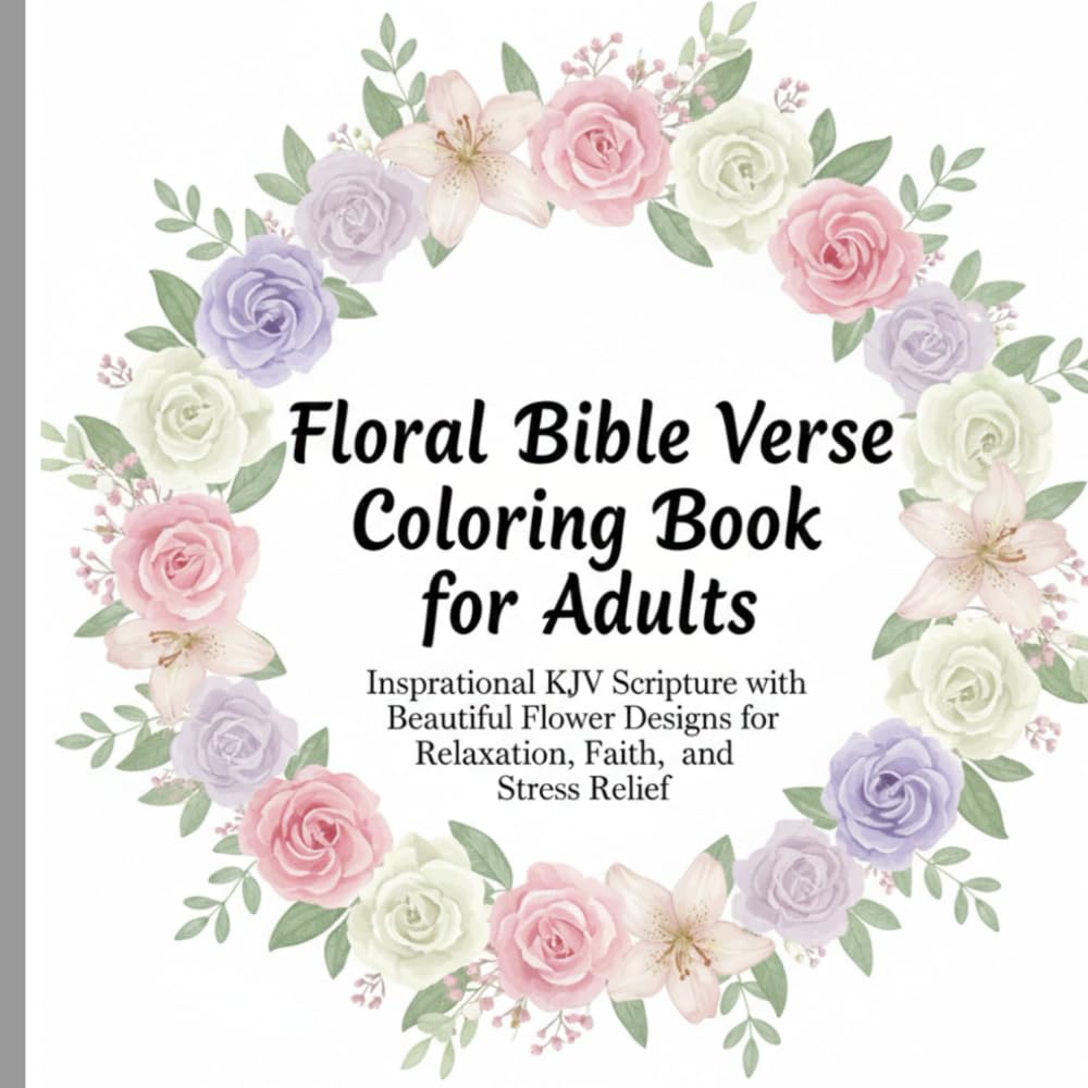 Floral Bible Verse Coloring Book for Adults: Inspirational KJV Scripture with Beautiful Flower Designs for Relaxation, Faith, and Stress Relief