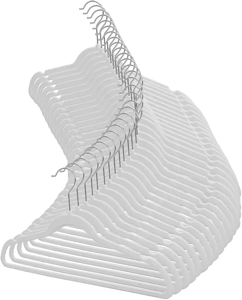 Kit 50 Cabides de Veludo 360° Antideslizante Kit Cabide para Roupas Camiseta Calça