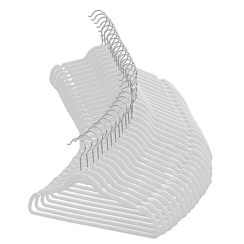 Kit 50 Cabides de Veludo 360° Antideslizante Kit Cabide para Roupas Camiseta Calça