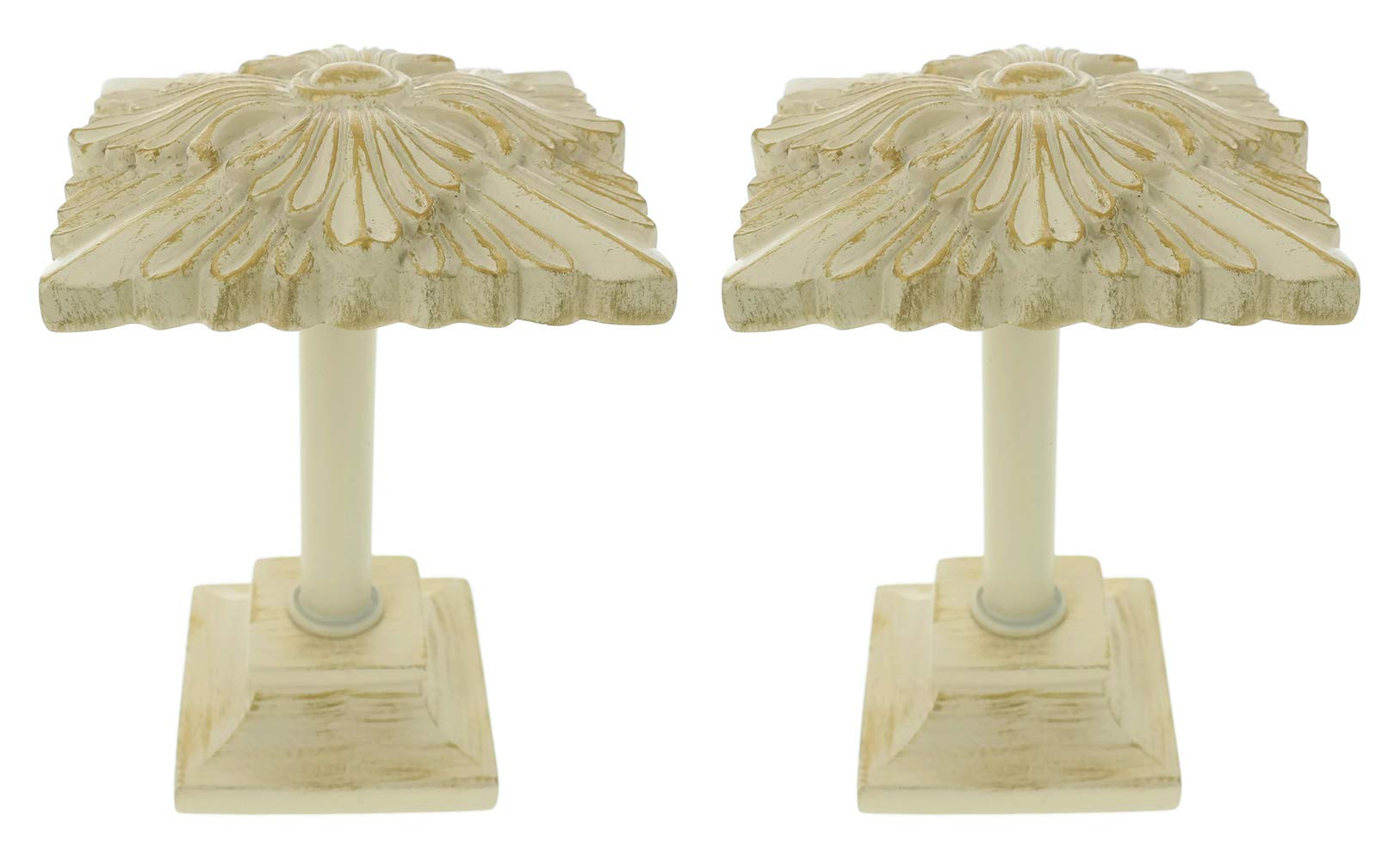 Urbanest Set of 2 Maximo Drapery Medallion Holdback, 2 3/4-inch Square, Gilded French White