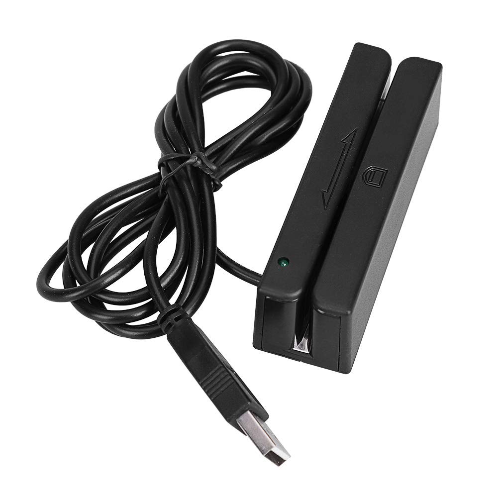 PUSOKEI Kreditkartenleser, USB MSR90 3-Spur Hi-Co Magnetstreifen-Kreditkarten-Swipe-Reader, POS Magstripe-Kartenleser