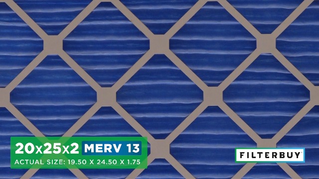 Image of Filterbuy 20x25x2 Air Filter MERV 13 Smoke & Allergy Defense (4-Pack) | Electrostatic Pleated HVAC AC Furnace Filters Replacement, Made in USA (Actual Size: 19.50 x 24.50 x 1.75)