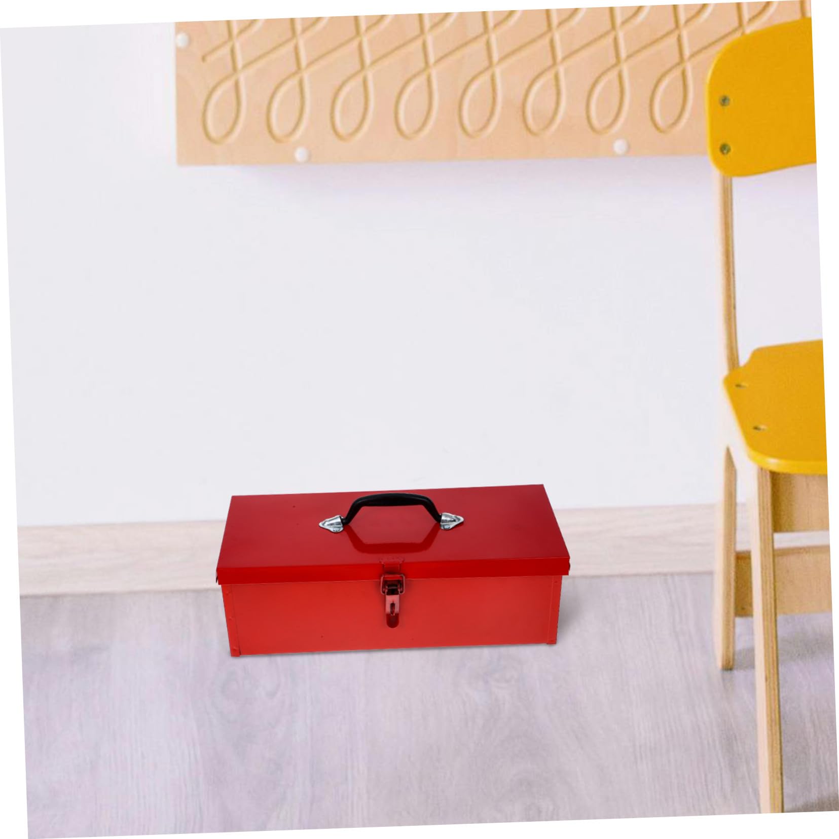Kisangel Boîte à Outils Portable en Fer Rouge Poignée Confortable