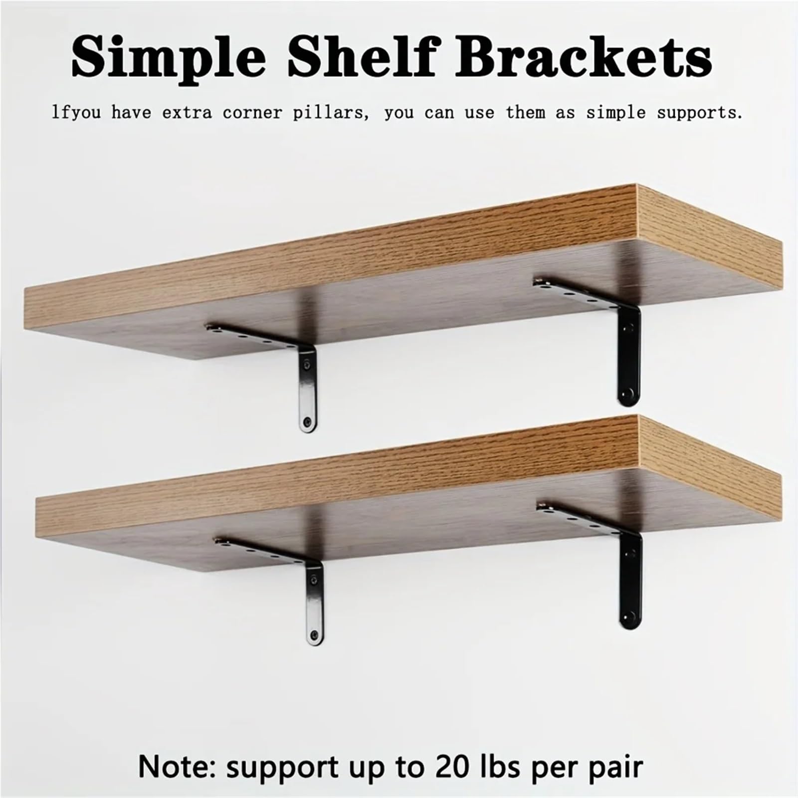 Robuste Eckstütze aus schwarzem Stahl, 5 x 3 Zoll, for Möbel, Regale und Schrankverkleidungen Geeignet zur Möbelbefestigung(8pcs)