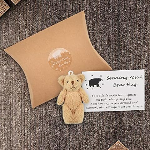A Little Pocket Bear Hug - Sending You a Bear Hug, Pocket Hug Love Token, Give Bear Hugs to Whoever Needs One, Cute Fun Animal Pocket Hug, Gifts for Graduation Birthday Wedding (Light Brown) Cover