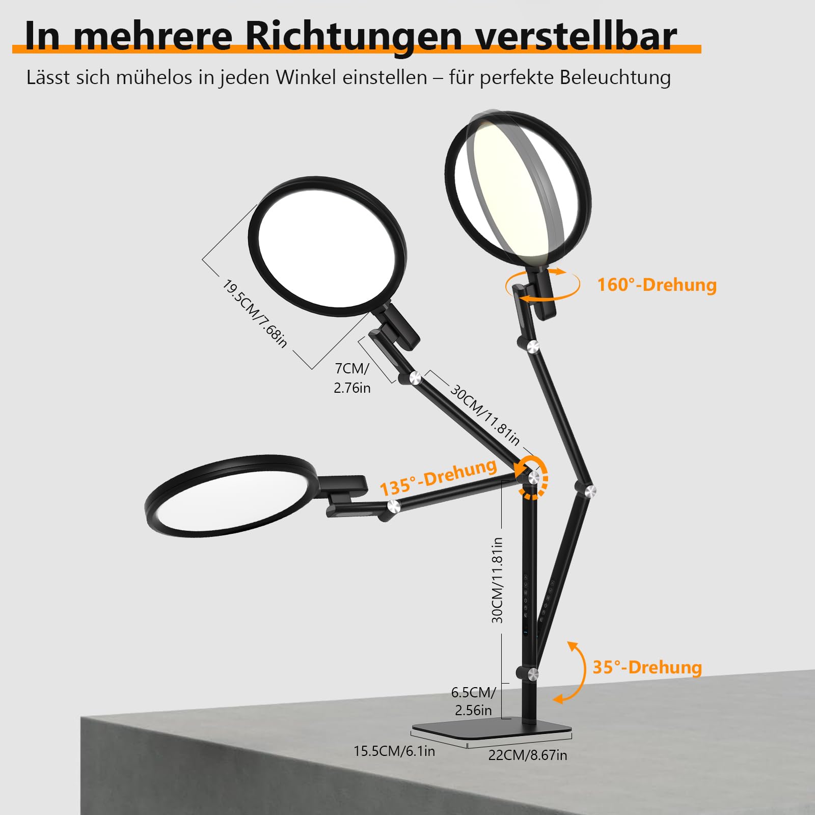 Schreibtischlampe Led Dimmbar, 5 Farben und 5 Helligkeitsstufen | Tischlampe mit USB-Ladeanschluss Touch-Steuerung für Kinder, Schlafzimmer, Lektüre, Büros