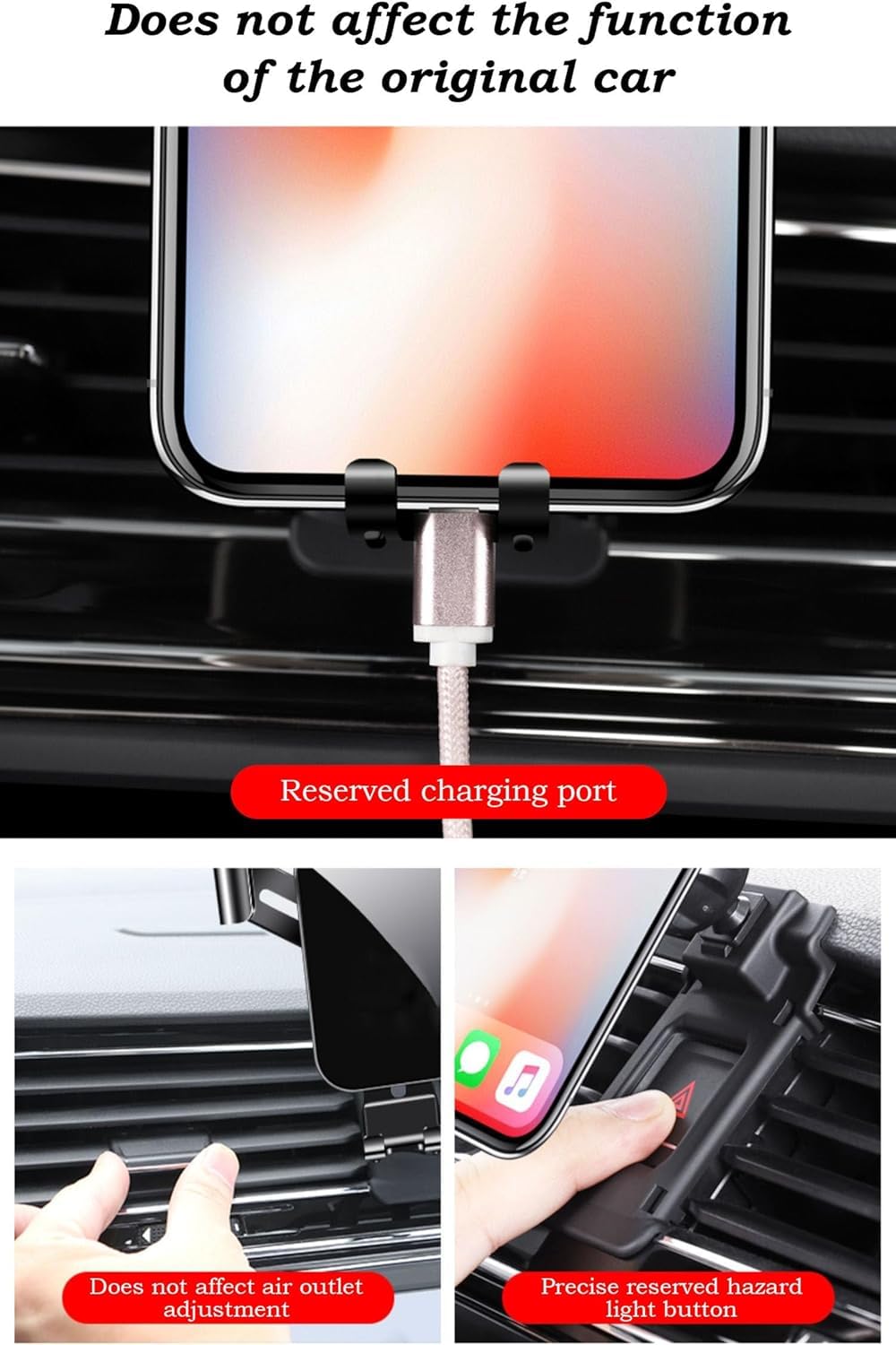 Samochodowy uchwyt na telefon komórkowy do Range Rover Evoque 2012-2019, 360°obrót uchwyt samochodowy na telefon uchwyt na telefon uchwyt samochodowy na kratkę powietrzną, czarny
