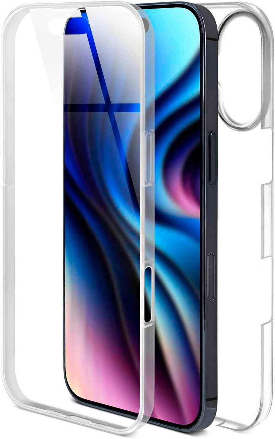 ONEFLOW Touch Case for iPhone 17 Case, 360 Degree Full Protection on Both Sides, Mobile Phone Case with Screen Protector, TPU Protective Case, Transparent Front and Back Shockproof, Clear