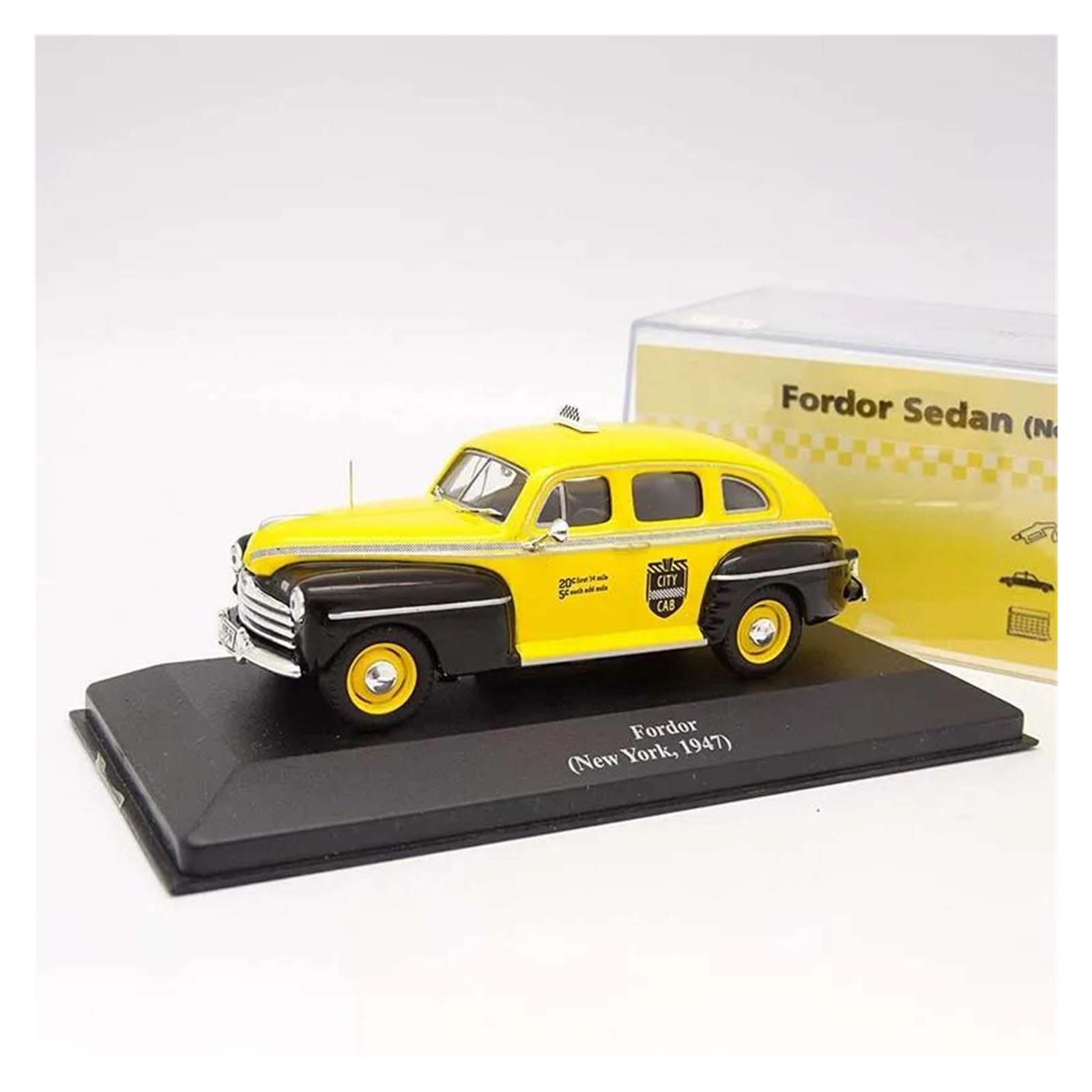 1 43 Per Fordor (1947) Modello In Lega Di Berlina Gialla Mini Souvenir Statico O Veicolo Decorativo